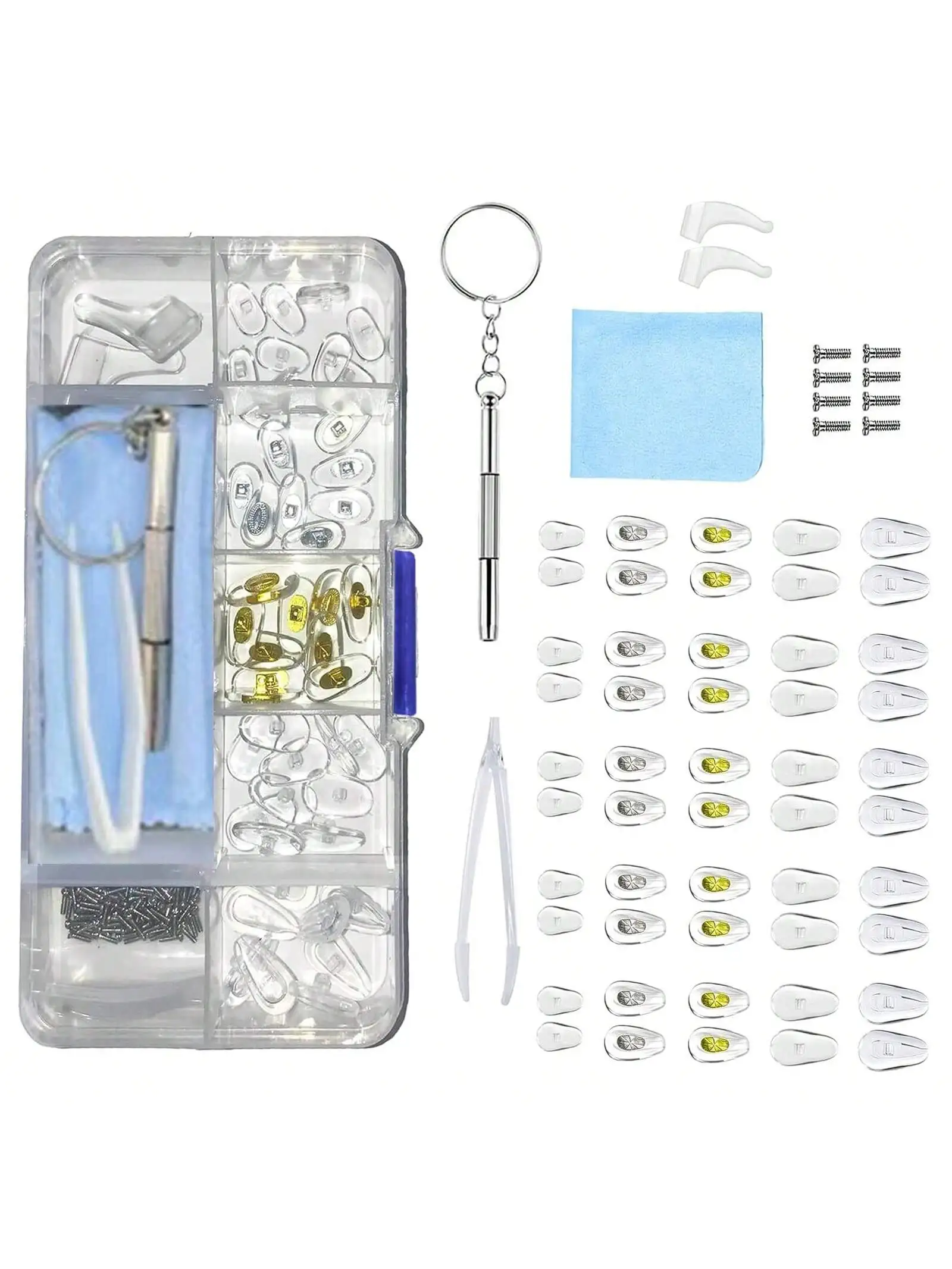 Glasses Repair Kit,Sunglasses Fixing Kit.Eyeglass Nose Pad Repair Kit, Eyeglass Repair and , Silicone Nose Pads