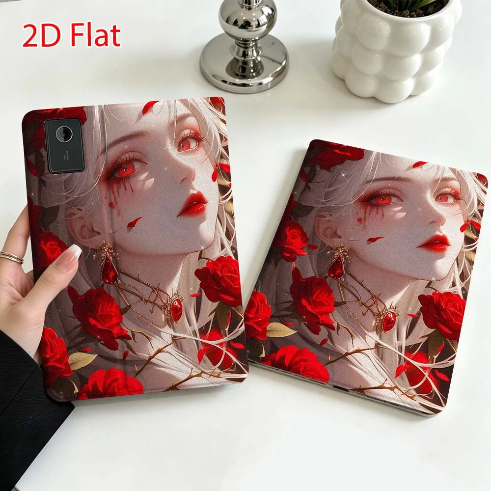 Anime Red Girl Soft For Lenovo Xiaoxin Pad Pro Tab P12 P11 11 13 11.2 inch K11 Plus Pen Tray Tablet Case