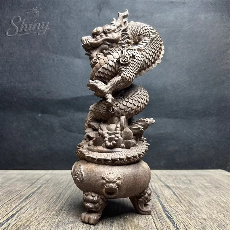 

Vietnamese agarwood carving Chinese dragon ornaments home living room TV cabinet decoration fortune cornucopia crafts ornaments