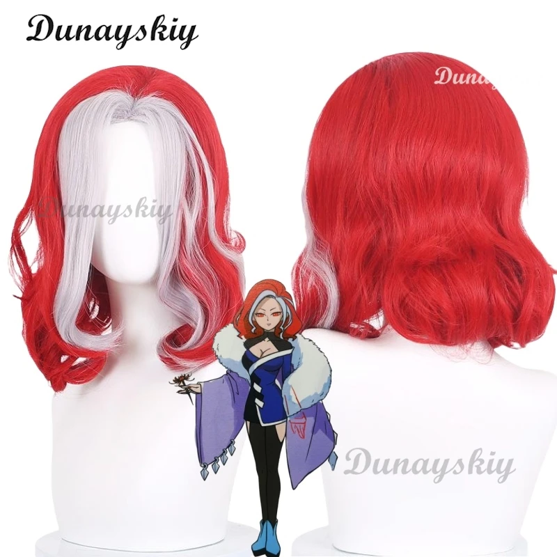 Peluca de Cosplay de Anime Scissor Seven Lycorisradiata, pelo rojo y blanco, Killer Seven, fiesta de Halloween para mujeres y niñas, accesorios personalizados