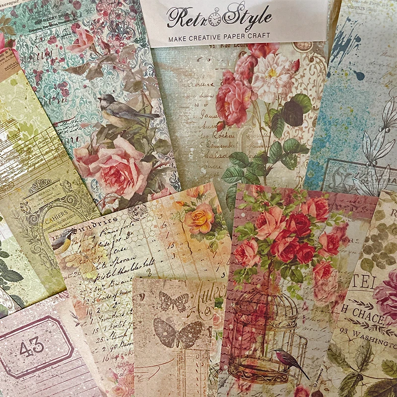 Panalisacraft 20sheets 10 designs Vintage Style Patterned Paper Scrapbooking paper pack handmade craft paper Background pad card