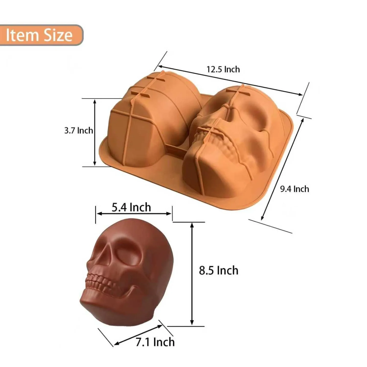 

Large Skull Cake Pan Haunted Skull Baking Cake Mold for Halloween and Birthday Party