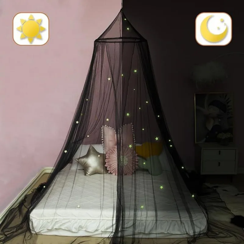 Glowing Stars Mosquito Net Princess Bed Canopy Dome Mosquito Net Isolate Insects for Kids Single Double Bed Tent Home Decor
