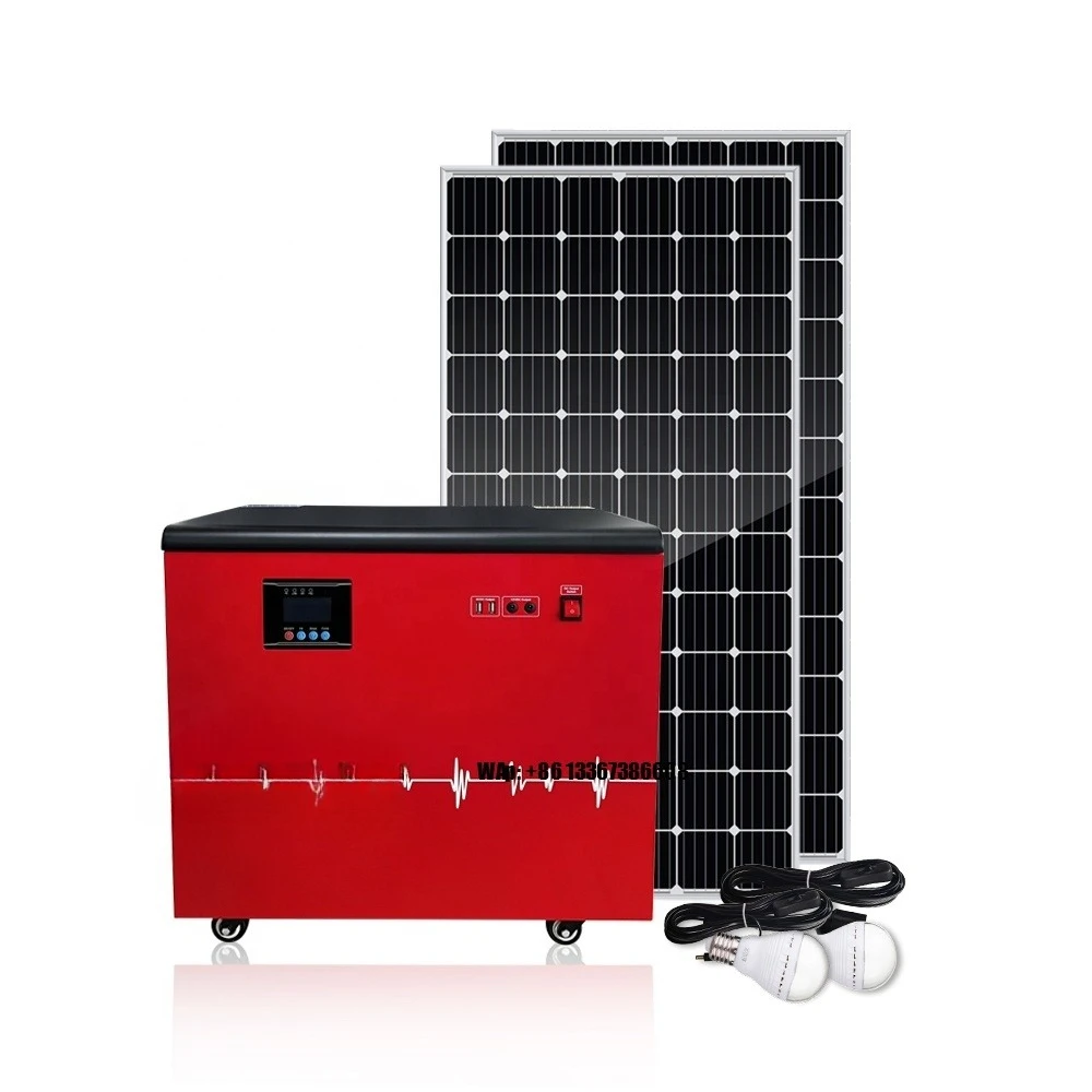 Portable 2KW 220V Offgrid Solar System All-in-One Standby Generator  Controller Rechargeable DC Bulb for Entire Home