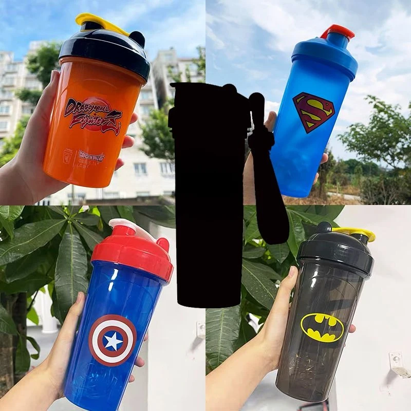 Disney animation Batman Superman Avengers water bottle shaker fitness cup milkshake cup water cup protein powder shaker gift