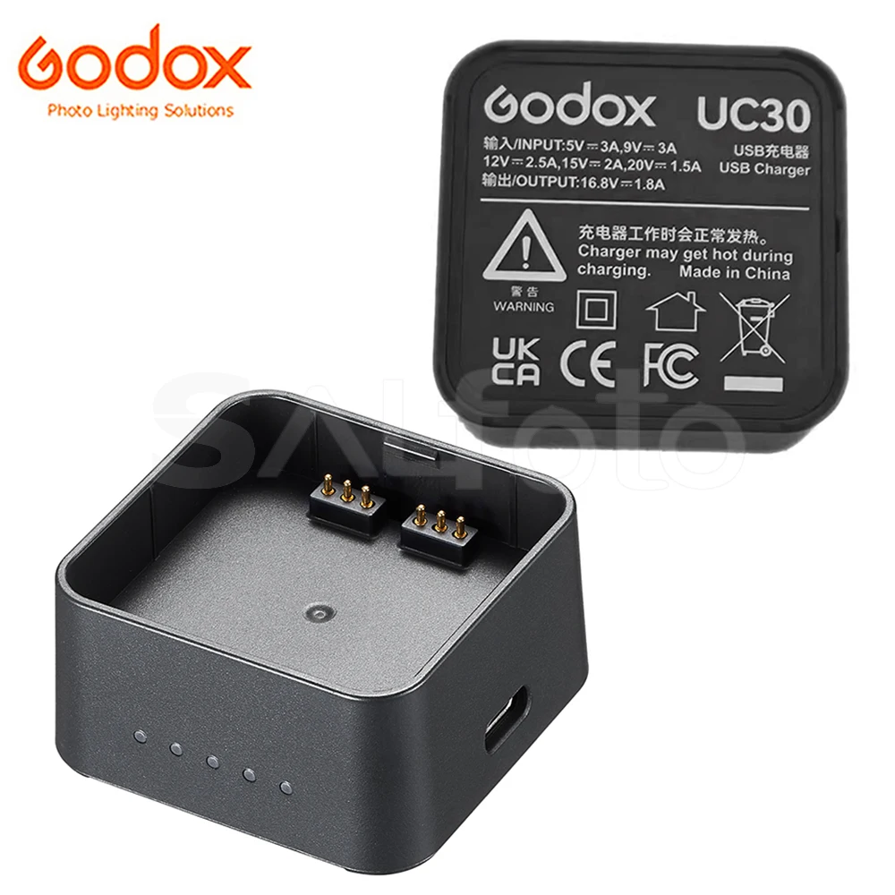 Godox Original UC30 Flash USB Charger for Speedlite Battery AD200ProII AD200Pro AD200 WB29 WB29B AD300Pro AD300ProII WB300P