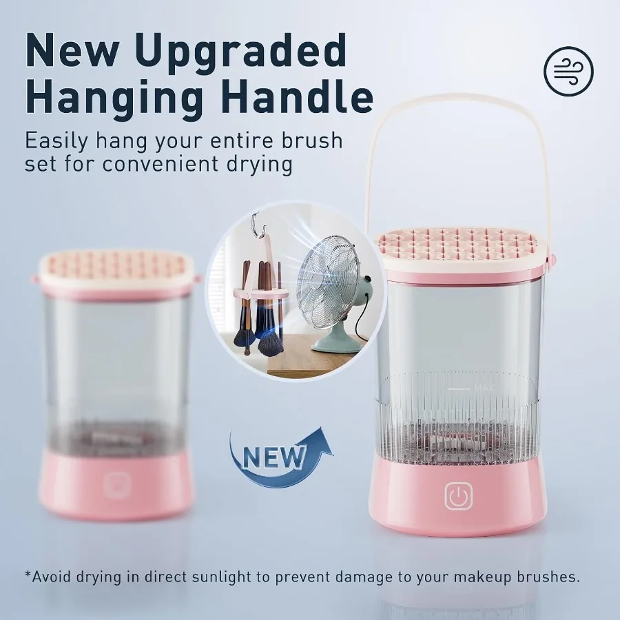 전기 메이크업 브러쉬 클리너 9000 RPM 메이크업 브러쉬 청소 기계 IP65 방수 메이크업을위한 자동 메이크업 브러쉬 클리너