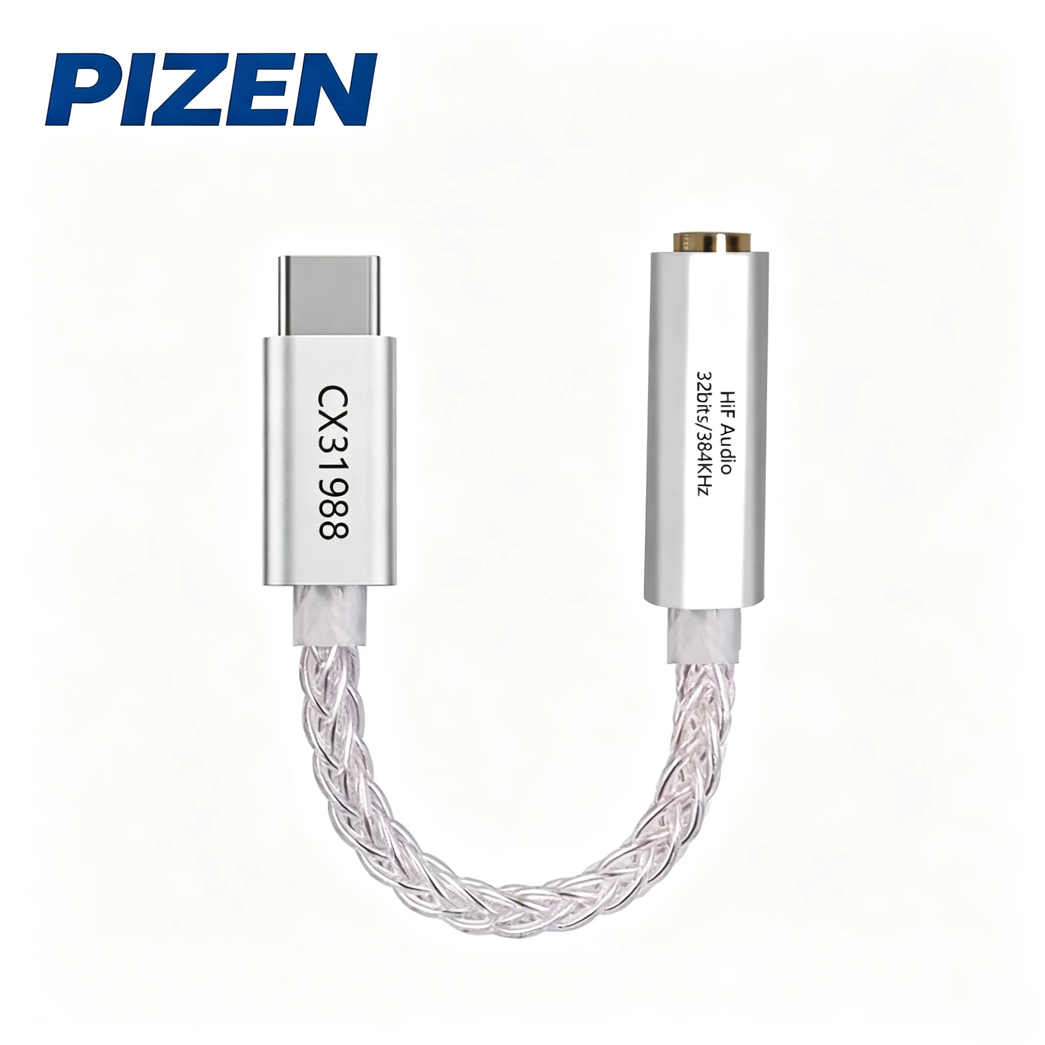 PIZEN Portable TYPE-C to 3.5mm Audio Jack DAC Dongle 32Bit Hi-Fi Digital Decoder Headphone Amplifier with EQ Control, HD Lossles