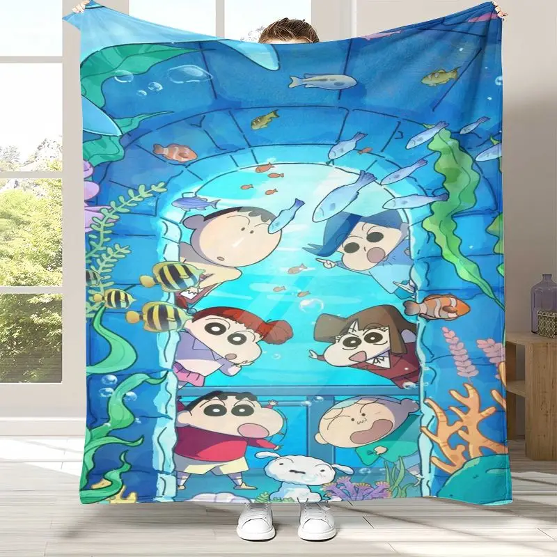 Funny C-Crayon Shin-chans Cartoon Soft Flannel Throw Blanket,Cozy Warm Blanket for Bed,Sofa,Living Room,Picnic,Home Decor,Gift