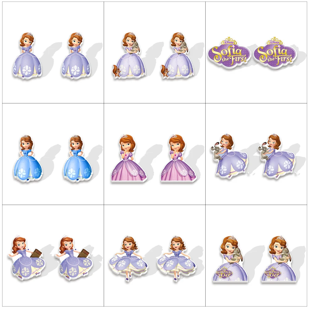 

W Wholesale Disney Acrylic Earrings Sophia Princess Accessories For Girls Colorful Earrings Cute Jewelry