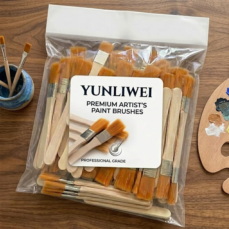 Yunliwei Nylon Bristle Brushes Mini Wooden Handle Art Oil Painting Brush Multi-purose Dusting Cleaning Brush DIY Crafts Supplies