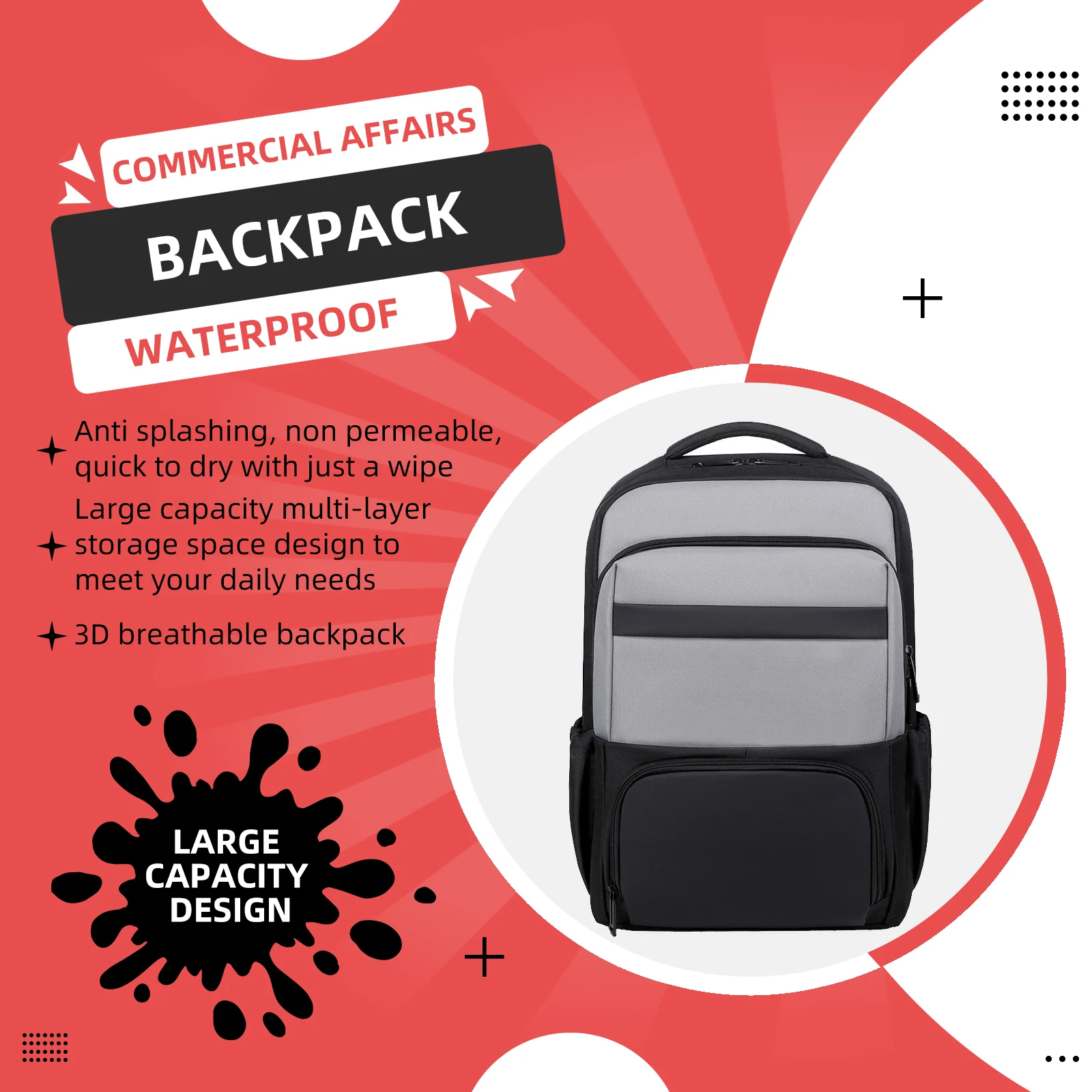 Large Capacity Simple Leisure Commuting Backpack, Student Computer Bag, New