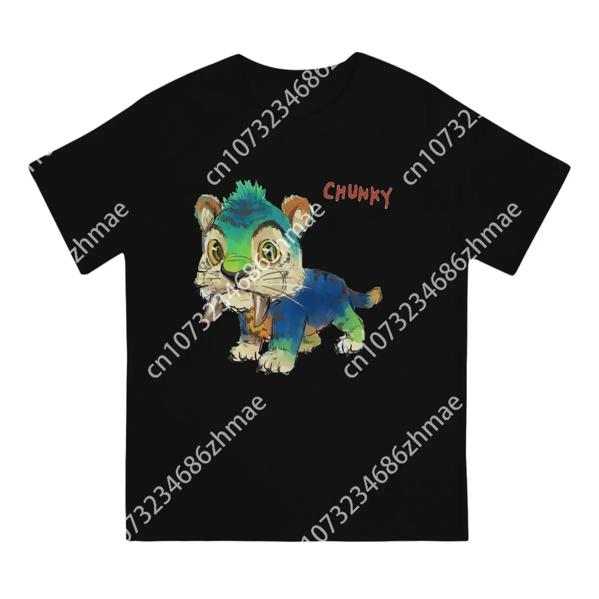 Men T-Shirts Chunky The Tiger Essential Novelty Pure Cotton Tees Short Sleeve The Croods Grug T Shirts  Clothes Birthday Gift