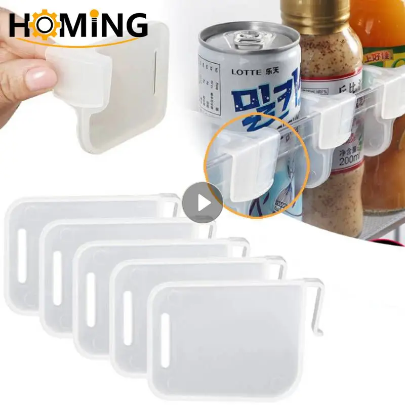 1/4pcs Refrigerator Storage Partition Board Plastic Divider Storage Splint Kitchen Bottle Can Shelf Organizer Divider Clips Home