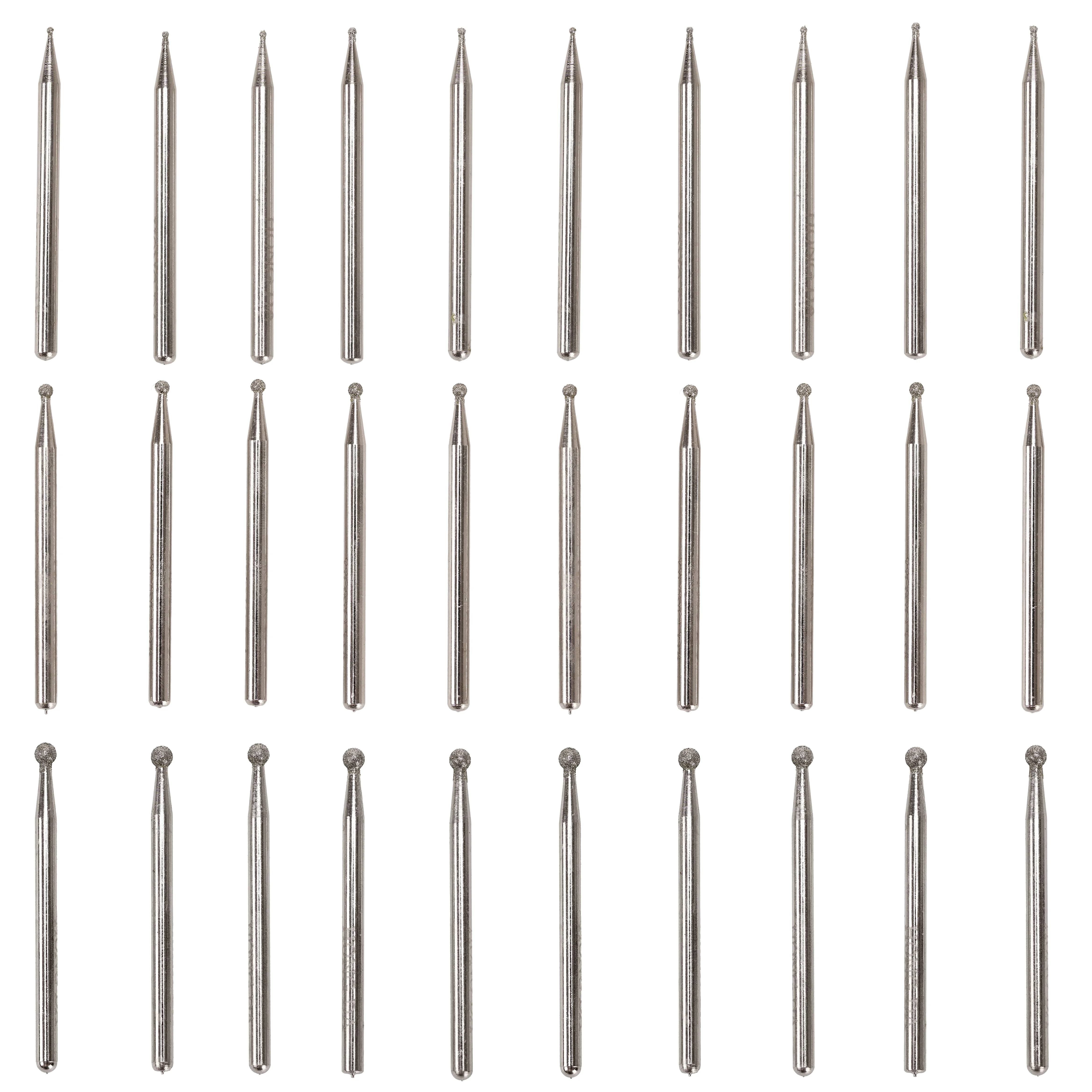 

30 Pcs 1 2 3mm Coated Diamond Ball Burrs Kit for Dremel Lapidary Tools