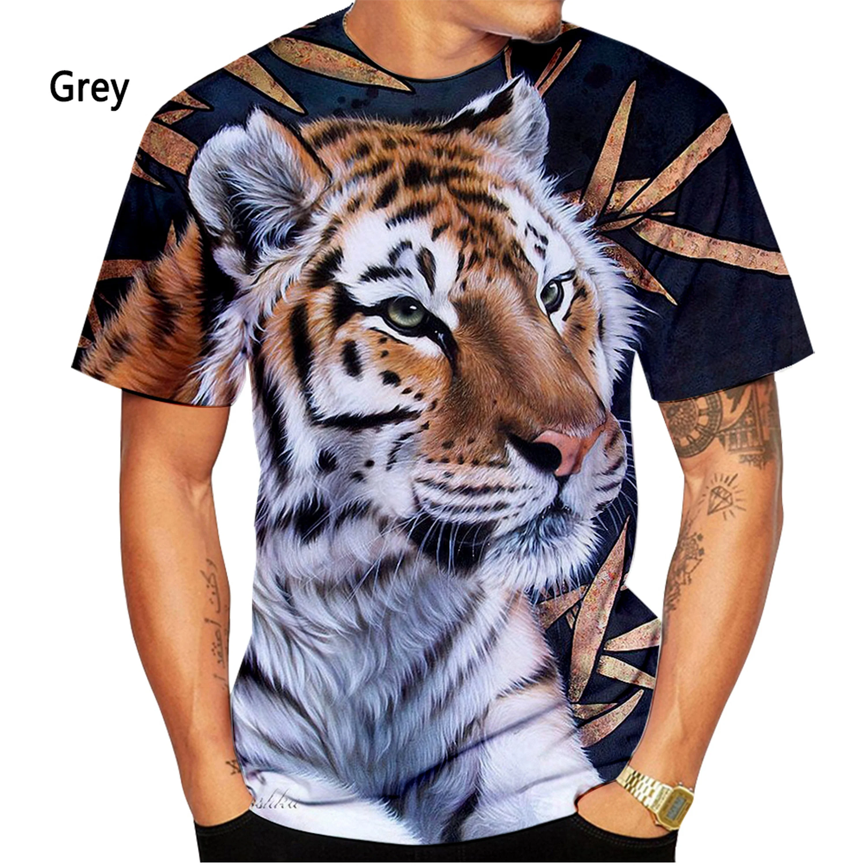 New Fashion Animal Tiger 3D Printing T-shirt Men's and Women's Summer Casual Short-sleeved Personality Street T-shirt