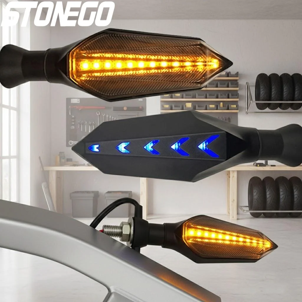 12V LED Flowing Flash Motorcycle Turn Signal Lights Indicators Accessories For Bike Scooter