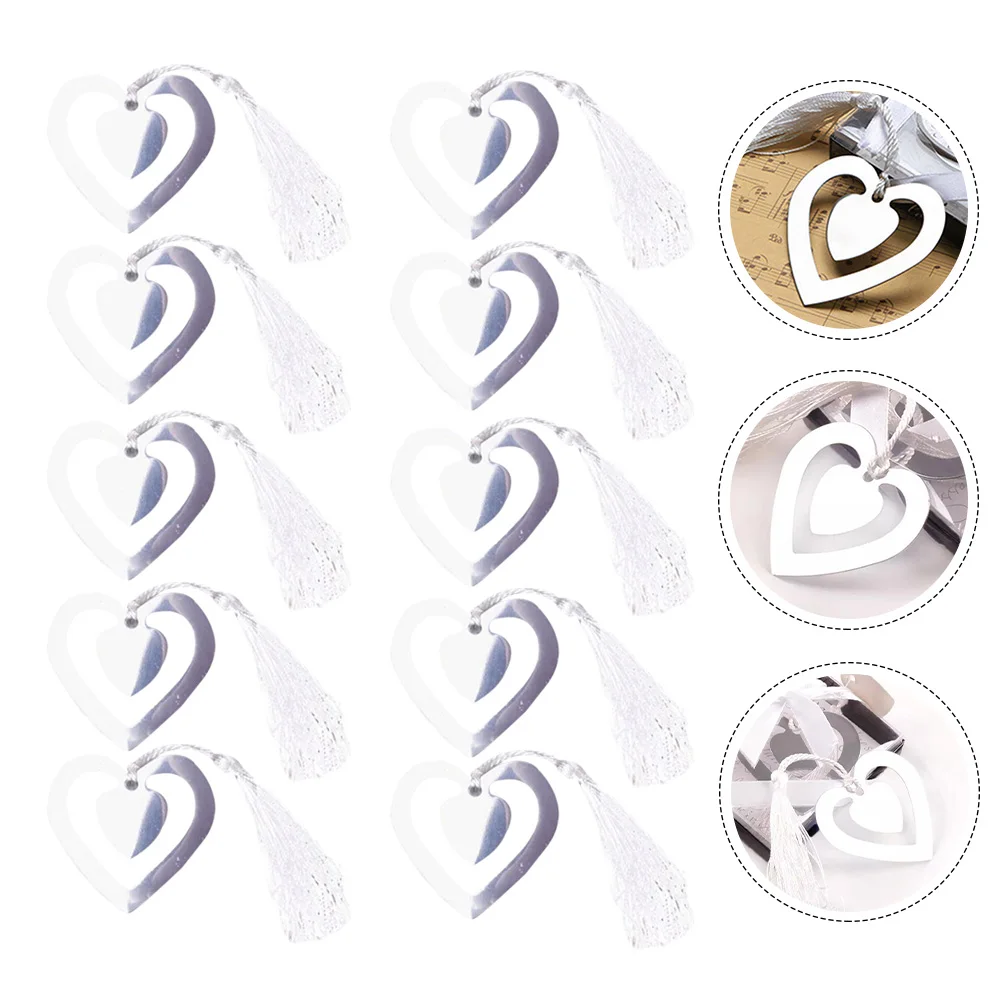 

10 Pcs Metal Bookmark Bookmarker Hollow Out Tassel Decoration Page Bookmarks Gifts Page-marker
