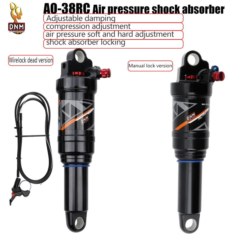 DNM AO-38RC Air Rear Shock Air Pressure Adjustable 165mm 190mm 200mm Folding Bike Mountain Bike Bicycle Rear Shock Absorber