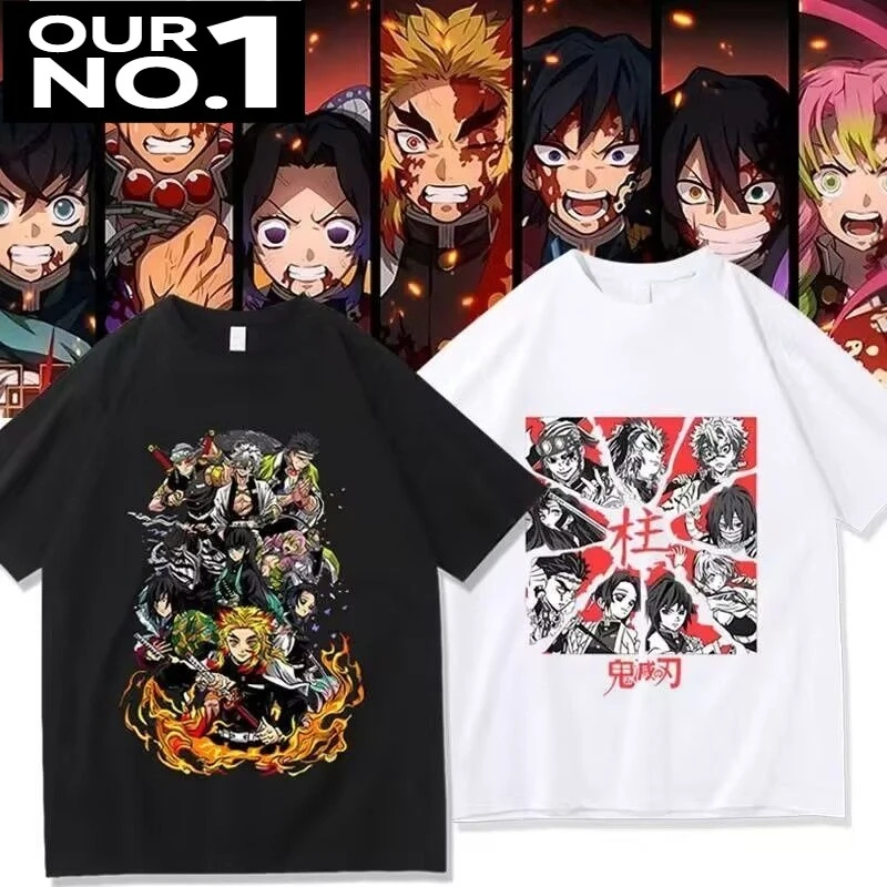 Ghost Extermination Blade Post korte mouw bedrukt T-shirt Anime perifere vlinder Forbearance kleding zomer los T-shirt