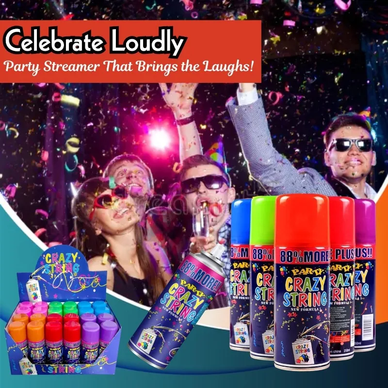 

Colorful Party Streamer Spray Ribbon Spray Birthday Party Multicolor Color Stripe Christmas Party Wedding Decoration Atmosphere