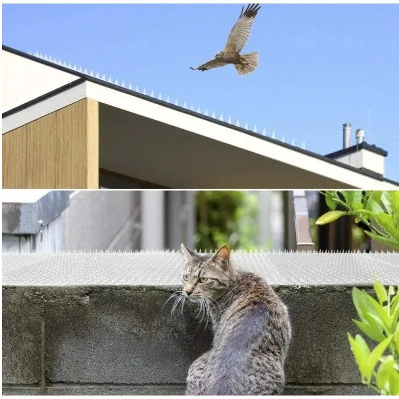 For Transparent Plastic Anti Bird Cat Spike Mat Bendable Cuttable Animal Deterrent  for Window Roof Balcony Sofa Anti Climb-5PCS
