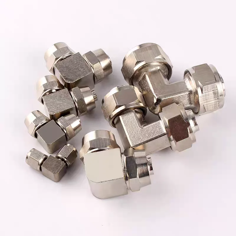 1pcs PV Copper Plated Nickel Pneumatic Air Quick Connector For Hose Tube OD 4mm 6mm 8mm 10mm 12mm 14 16mm Fast Joint Connection