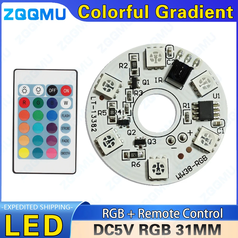 Panel de luz nocturna de 5V, fuente de luz LED, gradiente colorido, RGB, interruptor de Control remoto, cambio de Color