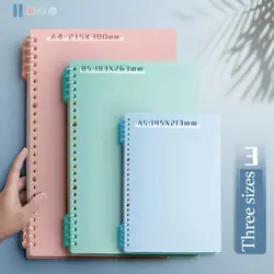 4Pcs PP Loose-leaf Book Cover Colorful A4 A5 B5 DIY Loose Leaf Notebook Cute Stationery Binder Spiral Ring