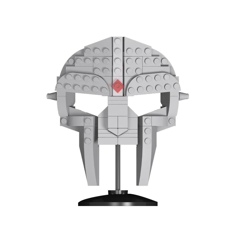 MF DOOM Mask Building Blocks Kit Gladiator Helmet Replica Bricks Toy Music Lovers Display Piece Gift view 4