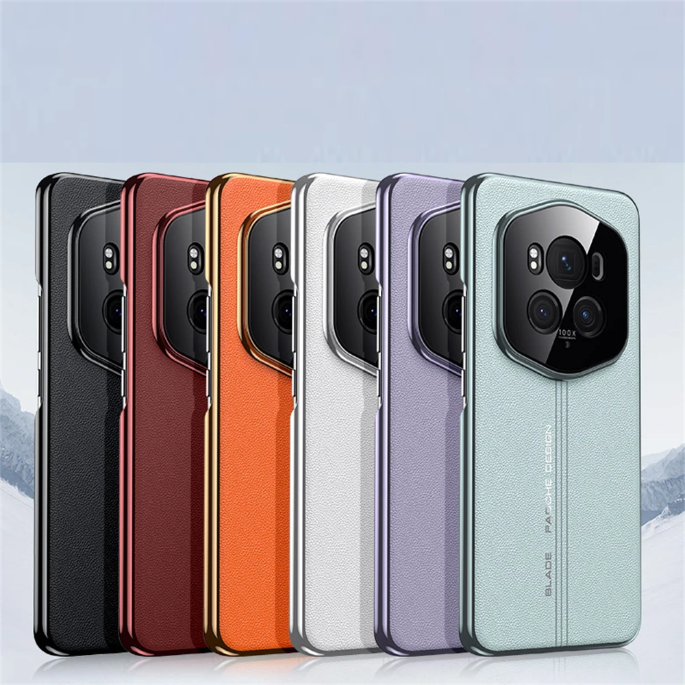 Cover posteriore in pelle PU con placcatura in ceramica elettronica di lusso progettata RSR per custodie protettive con guscio Mobile Honor Magic 6