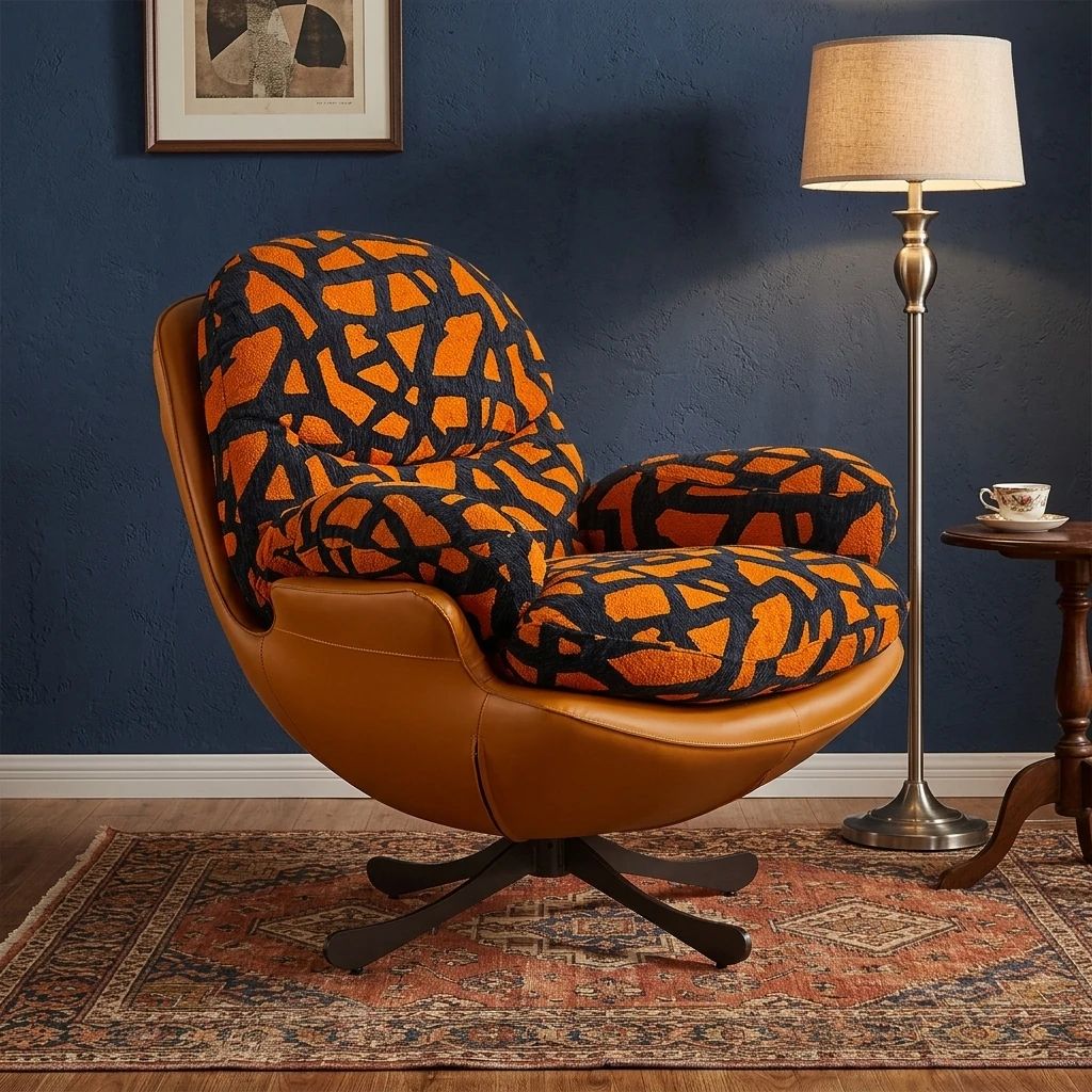 Modern luxury leather single sofa chair, minimalist design, lightweight, suitable for dining or leisure activities