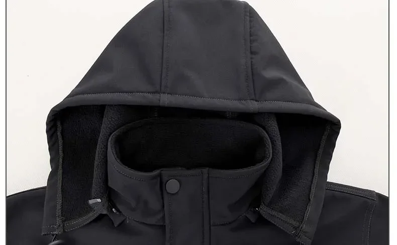 الشتاء سترات صوفية الدافئة التكتيكية الدعاوى في الهواء الطلق معطف للرياضة مقنعين التدريب الصيد الملابس رياضية السراويل الحرارية الرجال #5