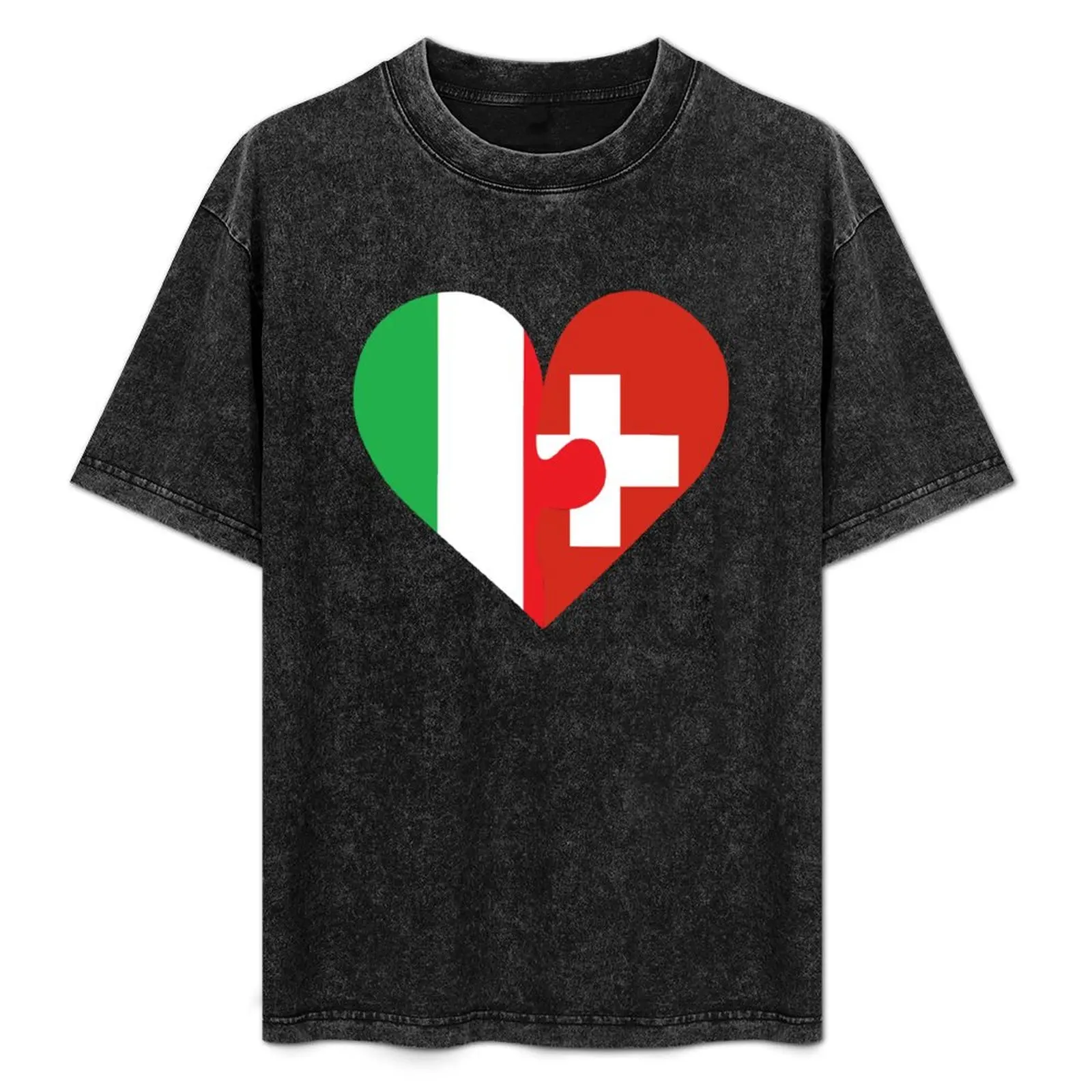 

Double heart Italy Switzerland T-Shirt Sports Casual Breathable Tee Shirt