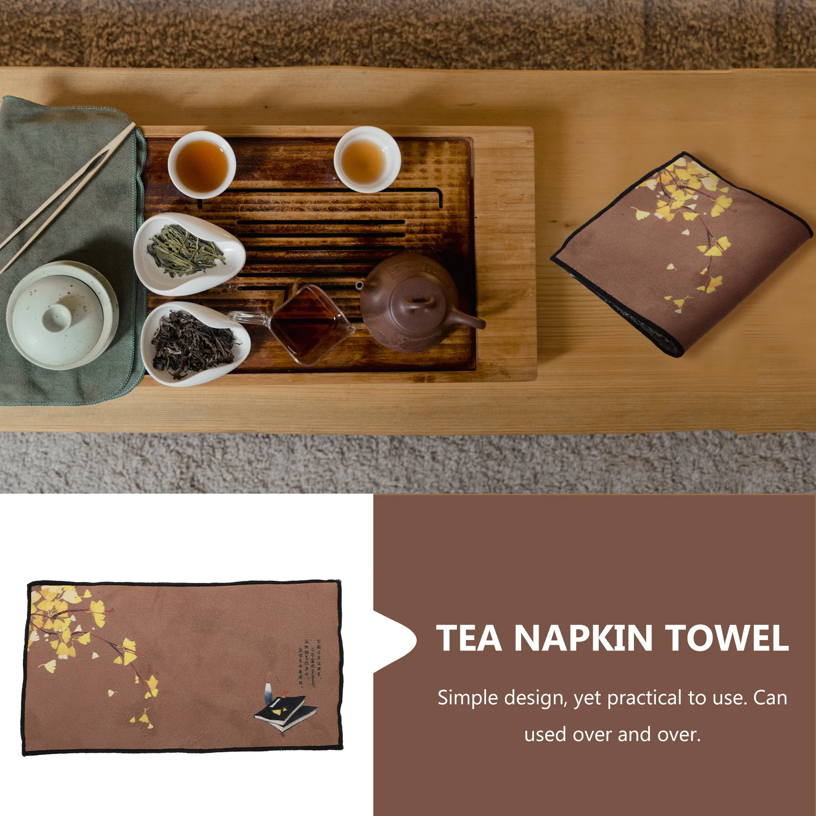 

Cotton Towel Vintage Embroidered Kitchen Tea Cloth Water Absorbent For Home Office Tea House Multipurpose Cleaning Cloth