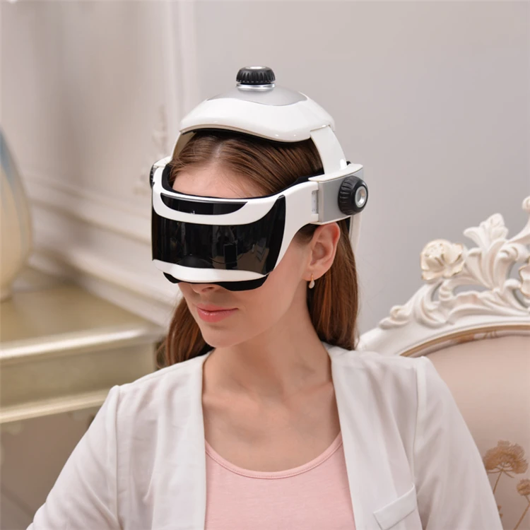 

Air Pressure Head Massager, ABS Vibrating Massage Helmet with Hot Compress, Electric Head Massager, Eye and Head Massager
