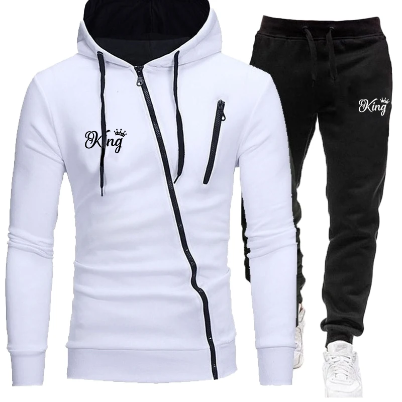 2024 New Fashion Printed Men's Sportswear Set Zipper Hoodie Set Two Piece Jogging Set Sportswear