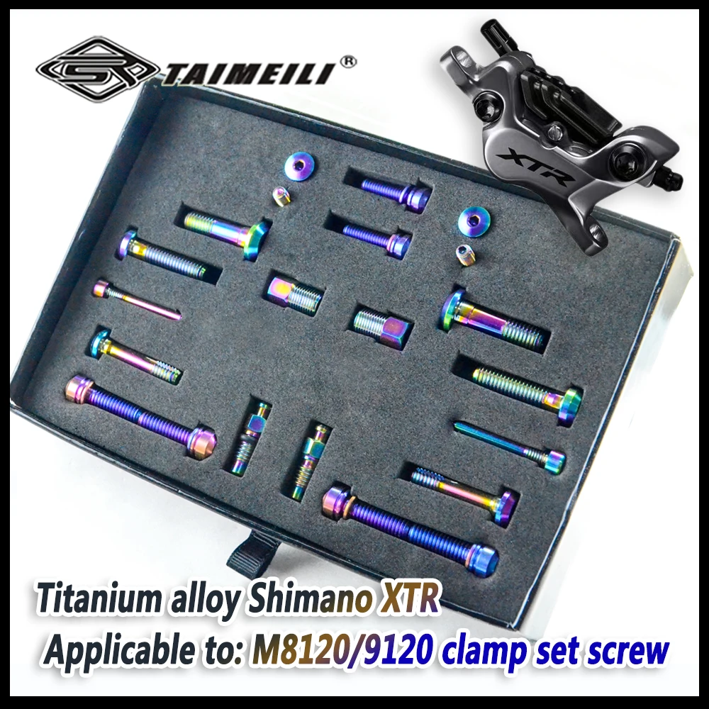 TAIMEILI GR5 TC4 Titanium Alloy Brake Clamp Bolts Kit Replacement Mod Screws For Shimano XTR M8120 M9120 Caliper Repair