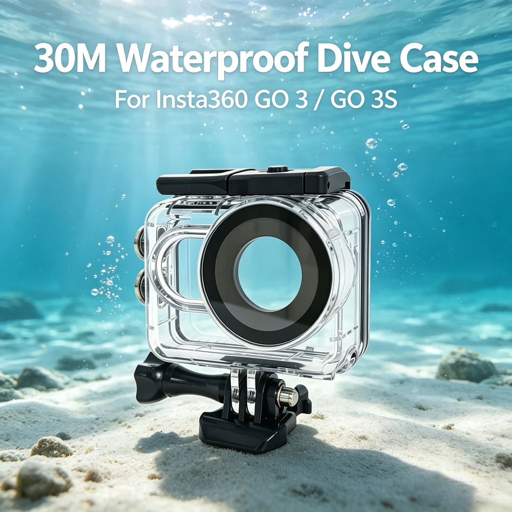 30M Wasserdichtes Gehäuse für Insta360 GO 3 GO 3S Tauchgehäuse Unterwasserschutzabdeckung mit Halterungen Action-Kamera-Zubehör