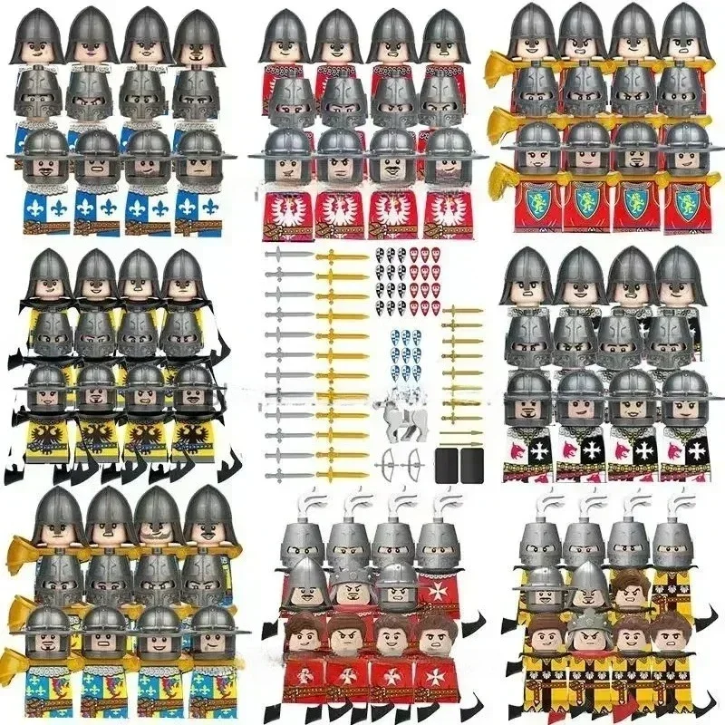 Roman soldiers' building block set, medieval legion soldiers and action dolls assembling bricks collect toys and gifts.
