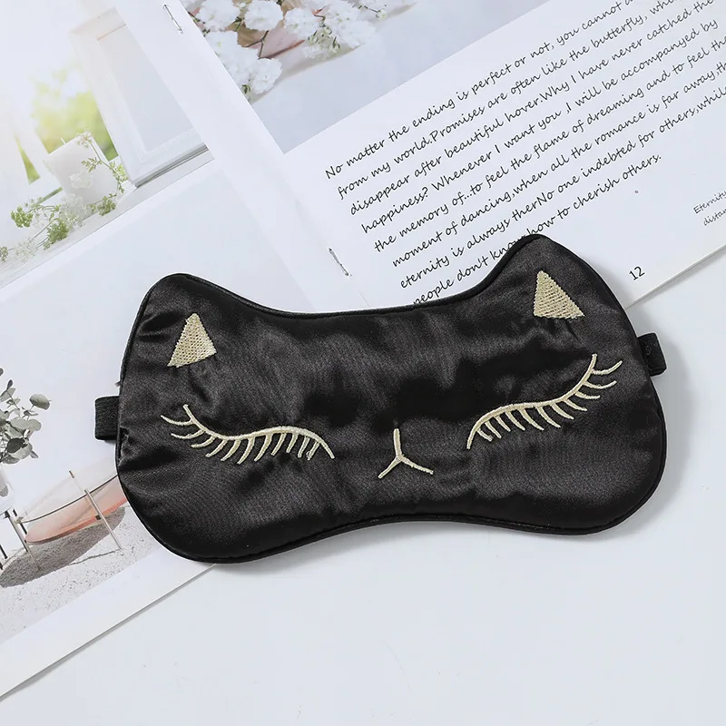 Imitated Silk Sleep Eye Mask Night Mask Eyes Cover Smooth For Women Men Fox Travel Relax Eyepatches Night Breathable Blindfold