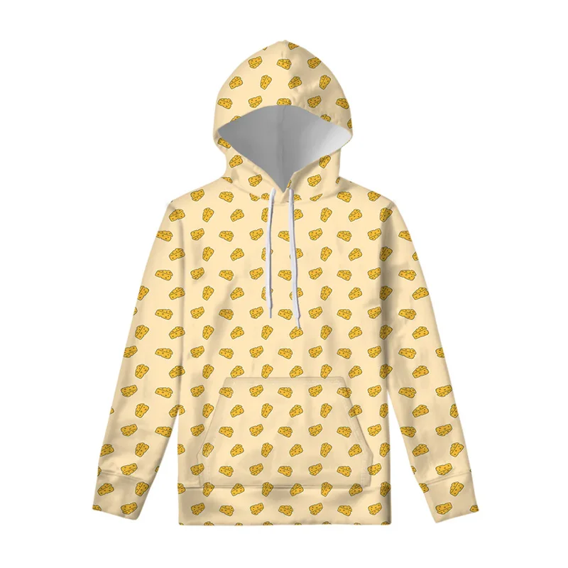 

Funny Cheese Pattern Hoodies Fashion Autumn Long Sleeve Mens Kids 3D Food Printed Hoodie Casual Oversized Harajuku Sweatshirts