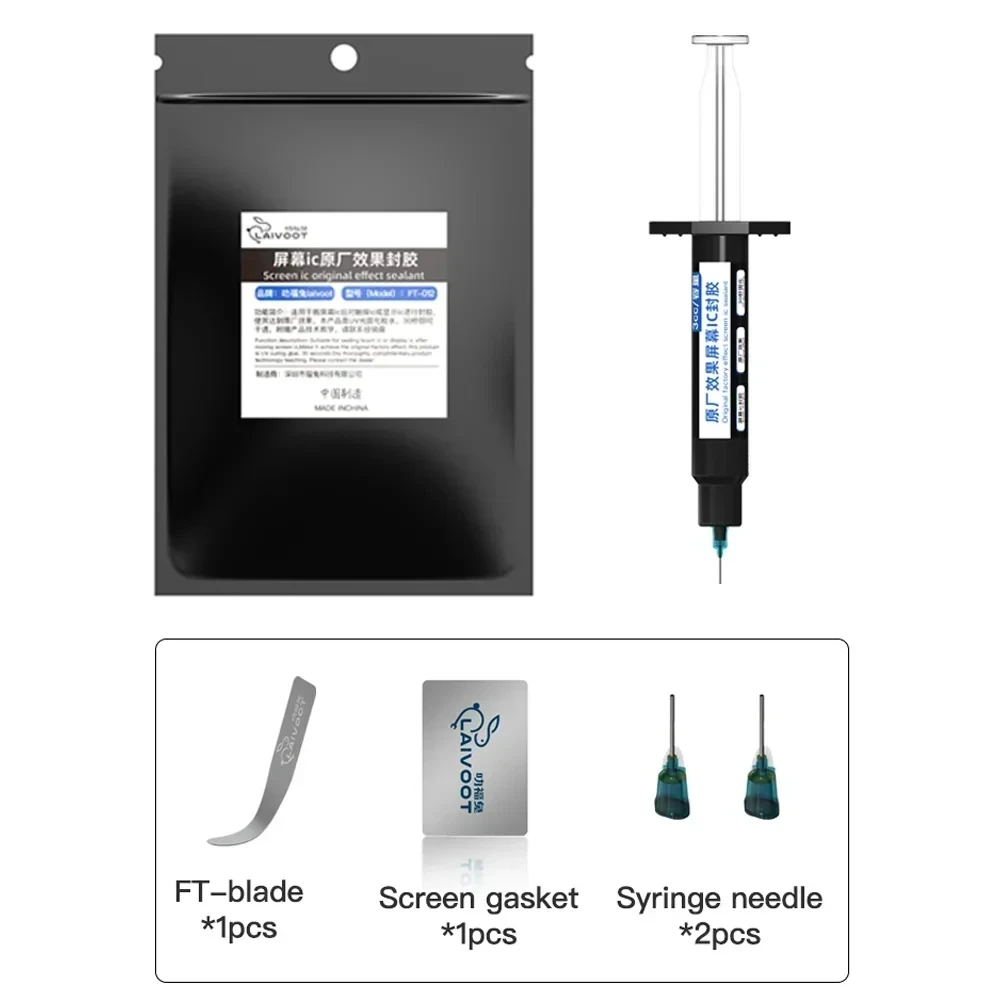 Imagem -06 - Laivoot Chip Sealant Efeito Original Placa-mãe Bga Cpu Nand ic Chip Seal Tela de Cola Preta Reparo ic Ferramenta de Cura Rápida 30s
