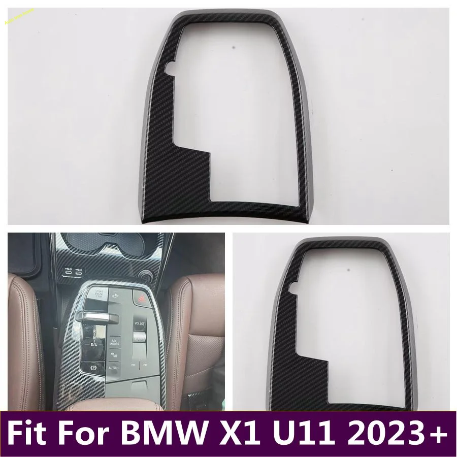 

ABS Carbon Transmission Stalls Shift Gear Box Panel Decoration Frame Cover Trim Fit For BMW X1 U11 2023 2024 Car Accessories