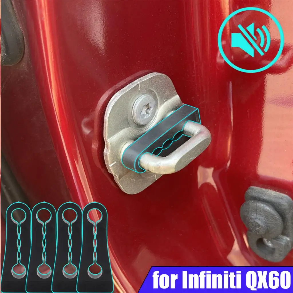 Door Lock Buffer Damper For Infiniti QX60 2013-2020 Soundproof Insulation Quiet Deaf Creaking Noise Seal Stopper Deadener