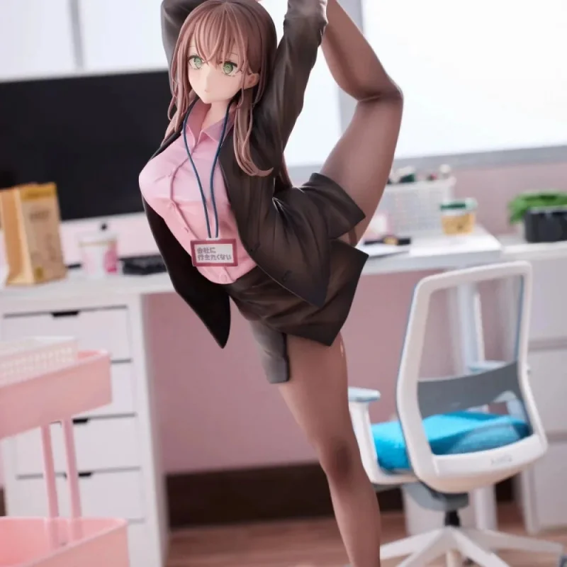 Sexy young girl figure with surprisingly soft body. Unemployed office worker girl figurine for bookshelf, case, or decoration.