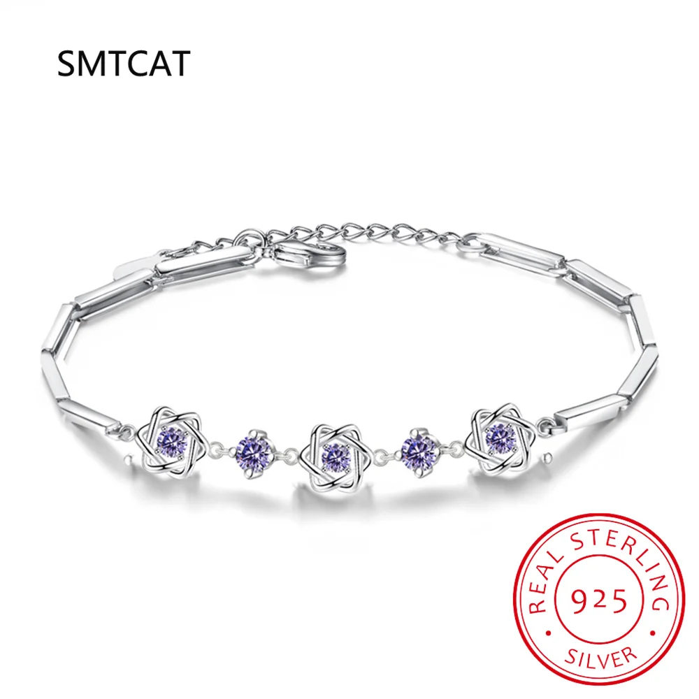 Real Moissanite Diamond Hexagram Bracelet For Women Men 925 Sterling Silver Star of David Party Fine Jewelry Pulseiras Gift