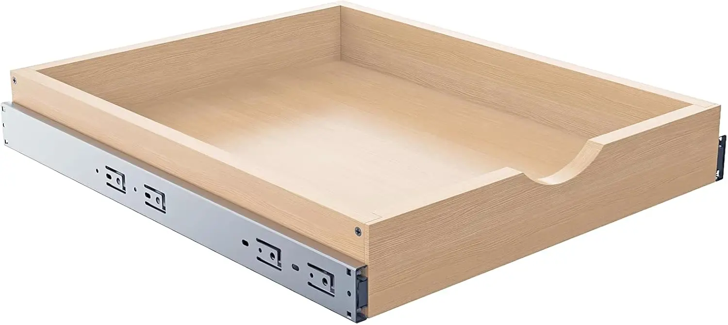 

Pull Out Drawers for Cabinet, 15"W x 22"D x 3"H, Wood Slide Out Organizer, Soft Close, Kitchen Pantry Bathroom Storage