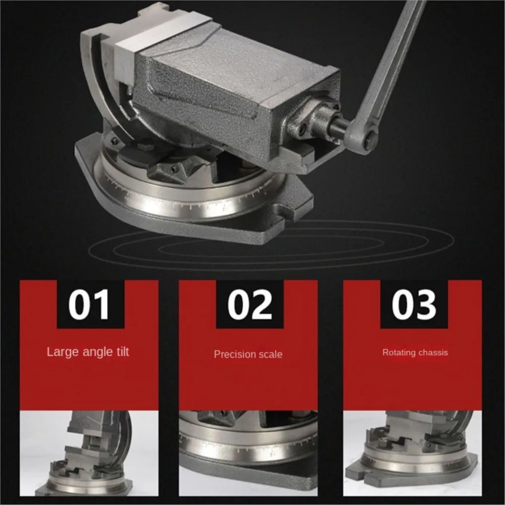 High precision 4 Inch Inclinable Angle Solid Flat Tongs 360-Degree Rotary Precision Taper Vise Precision High Quality MFLY