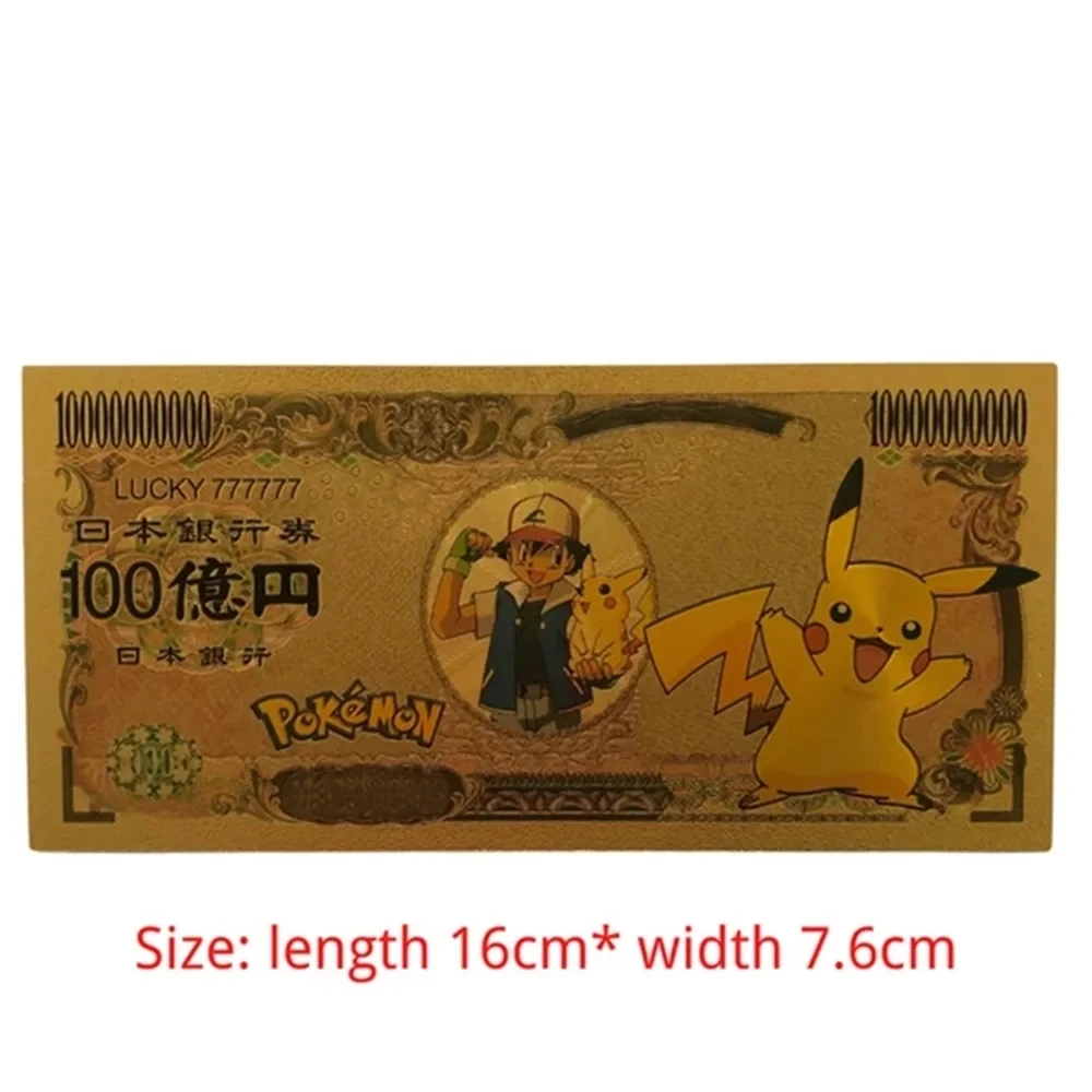 Pokemon Letters Metal Cards Pokémon Commemorative Gold Collection Coins Money Pikachu Playing Game Card Children Kids Toy Gift